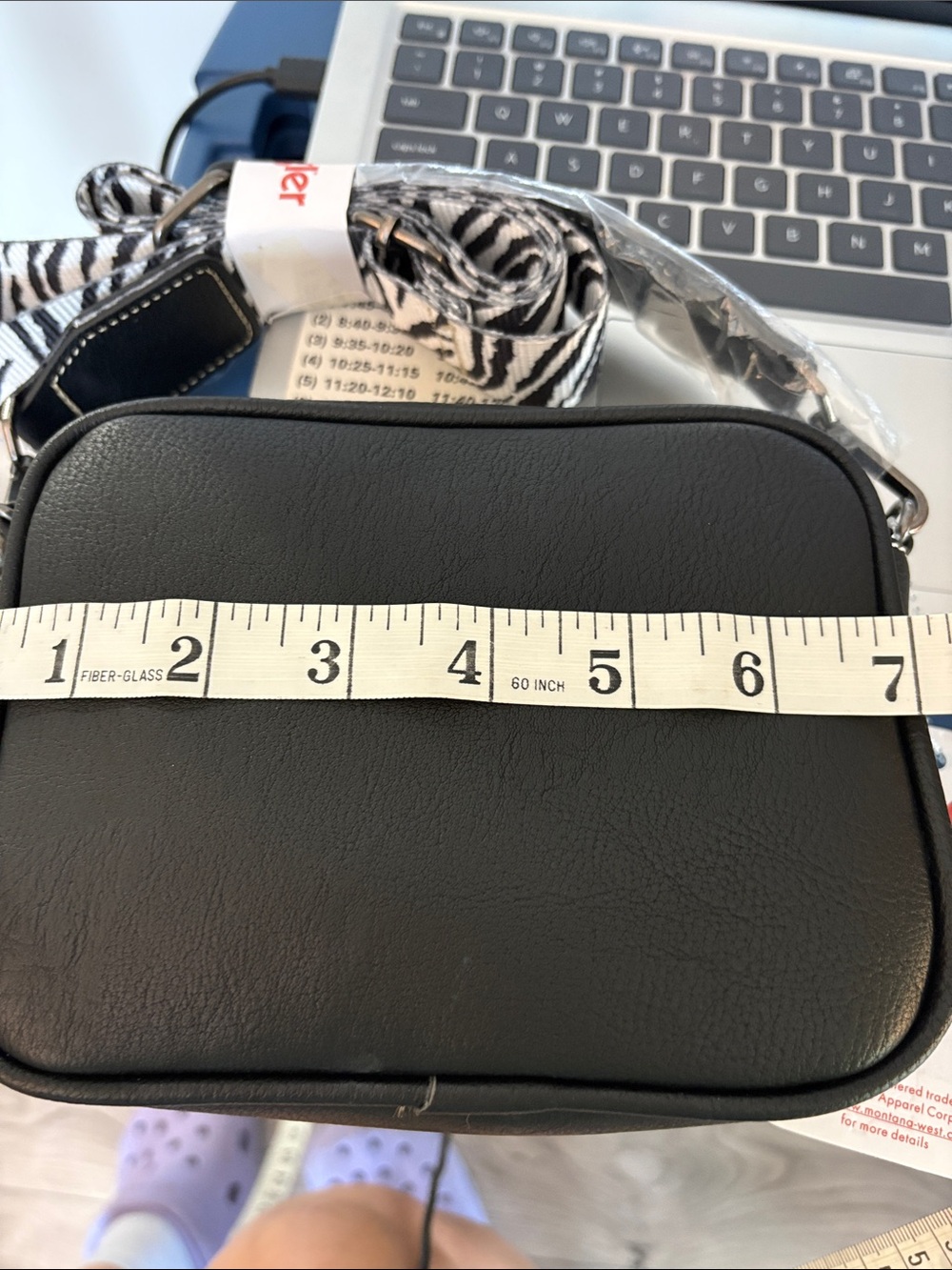 Wrangler Black and White Zebra Print Crossbody Bag - Picture 7 of 9